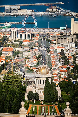 A beautiful picture of the Bahai Gardens in Haifa Israel. Jerusalem, Israel, November 2019 Editorial Stock Photo