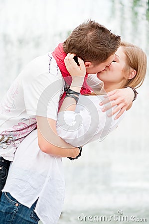 Beautiful picture of kissing couple Stock Photo