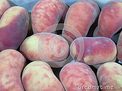 Beautiful picture of mature peaches of great taste and good color Stock Photo