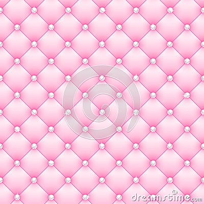 Beautiful pink glamor background with diamond Vector Illustration