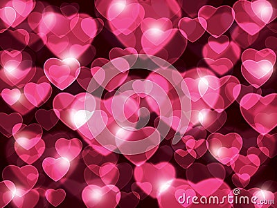 Beautiful pink hearts lens background. Stock Photo