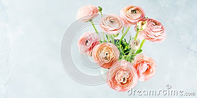 Beautiful pink ranunculus bouquet Stock Photo