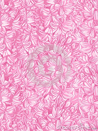 Beautiful pink vertical seamless background with hyacinth. Stock Photo