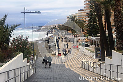 A beautiful place at the coast in Torrox Costa, Spain Editorial Stock Photo