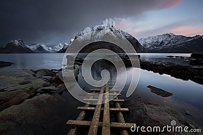 Lofoten fjord, Norway Stock Photo