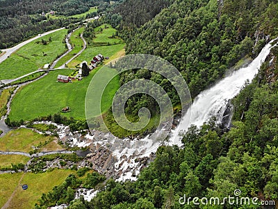 Beautiful place - Tvindefossen Stock Photo