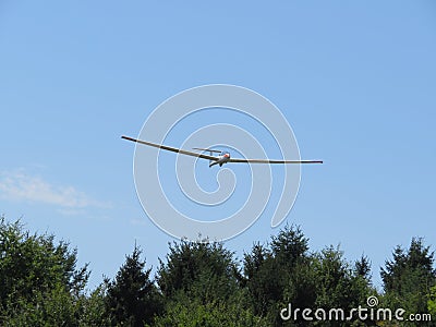 Beautiful plane without engine glider silent and eco-friendly flight Stock Photo