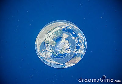 Beautiful planet earth at planetarium. Stock Photo