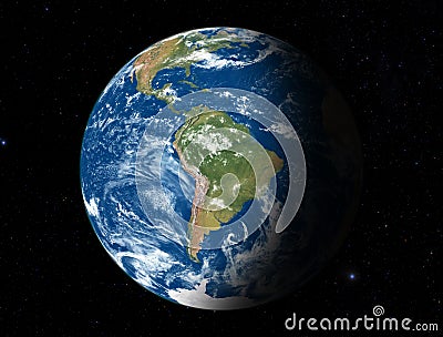 Beautiful Planet Earth in space and galaxy Stock Photo