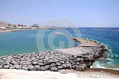 Beautiful Playa de Fanabe in Costa Adeje on Tenerife Stock Photo