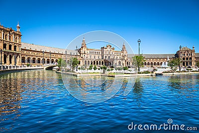 Beautiful Plaza de Espana, Sevilla, Spain Stock Photo