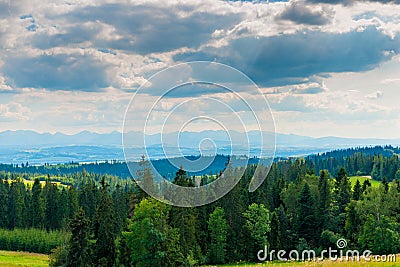 Beautiful Poland landscape on the horizon of the Tatra Stock Photo