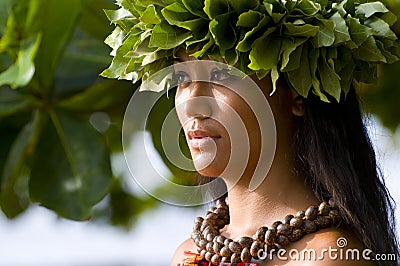 Beautiful Polynesian woman Stock Photo