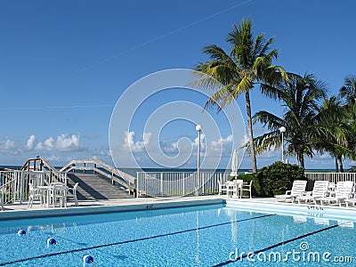 Beautiful Pool by the Beach Stock Photo