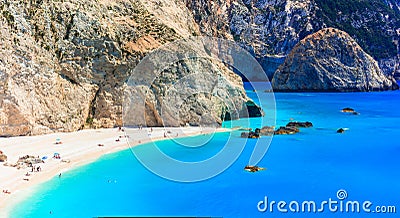 One of the most beautiful beaches of Greece,Porto Katsiki,Lefkada island. Stock Photo