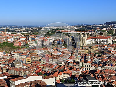 Beautiful Porto Skyline - Rooftops and City Center, Portugal Editorial Stock Photo