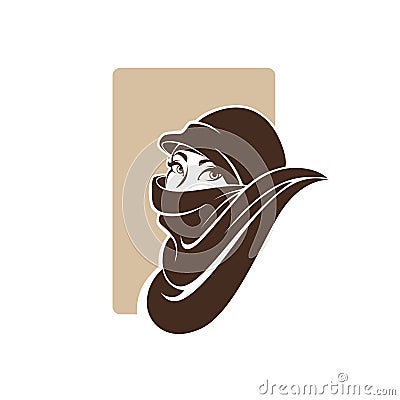 Beautiful portrait of arabic woman, vector illustration for you Vector Illustration