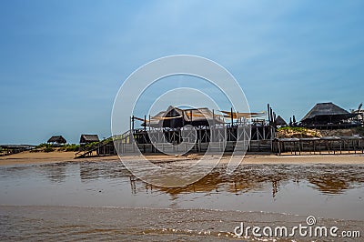 Beautiful Portuguese Island beach with turquoise water,Mozambiq Stock Photo