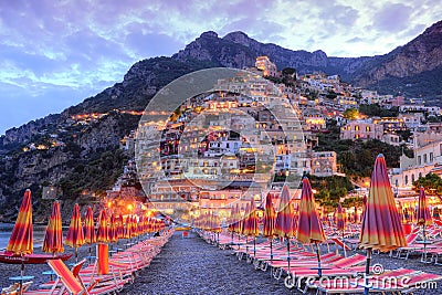 Beautiful Positano, Amalfi coast, Italy Editorial Stock Photo