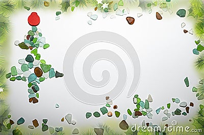 A beautiful postcard for the holiday of Christmas or New Year. Stock Photo