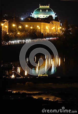 Beautiful Prague at Night Stock Photo