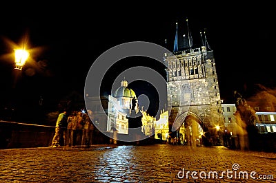 Beautiful Prague at Night Stock Photo