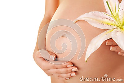 Beautiful pregnant belly Stock Photo