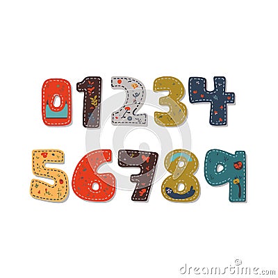 Beautiful print on bold font numbers for kids Stock Photo