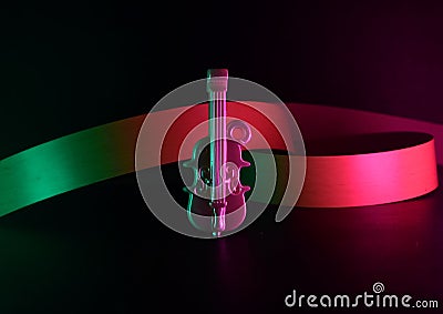 Guitar Musical Instruments with Furniture Belts Background Photograph Stock Photo