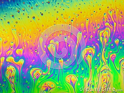 Beautiful psychedelic abstraction - interference in soap films Stock Photo