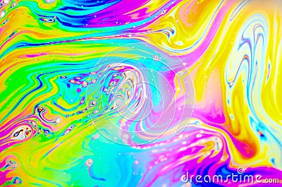 Beautiful psychedelic abstractions in soap foam Stock Photo