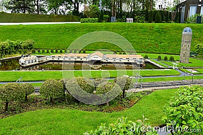 Beautiful public park miniature at Madurodam, Editorial Stock Photo