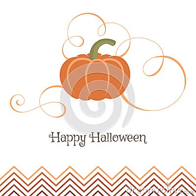 Beautiful pumpkin with swirls. Pumpkin for Halloween party. Vector Illustration