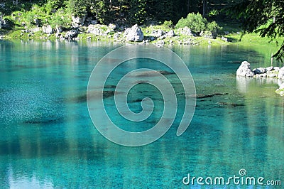 Beautiful pure blue water lake Stock Photo