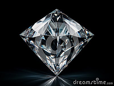 Beautiful pure and transparent diamond that reflects light Stock Photo