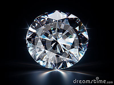 Beautiful pure and transparent diamond that reflects light Stock Photo