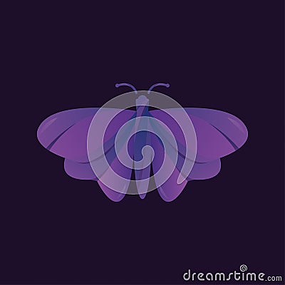 Beautiful purple butterfly logo, perfect for team or personal logos Vector Illustration