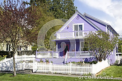 Beautiful purple house Stock Photo