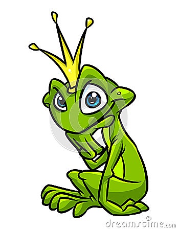 Beautiful queen frog fairy tale animal clipart cartoon illustration Cartoon Illustration