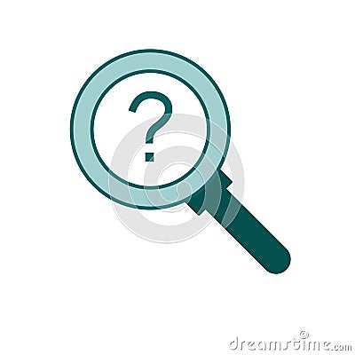 Beautiful question search and survey vector Green Icon Vector Illustration