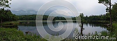 Beautiful quiet landscapes with reflecting waters of the Shiretoko 5-lakes Stock Photo