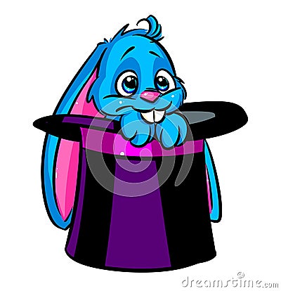 Beautiful rabbit focus cylinder cartoon Cartoon Illustration