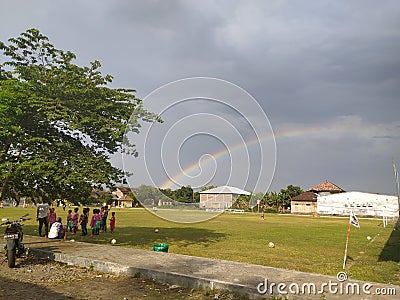 beautiful rainbow scenery Editorial Stock Photo