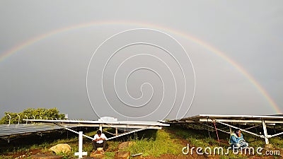 A beautiful rainbow in beautiful sky Editorial Stock Photo