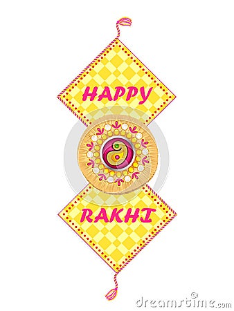 Beautiful Rakhi on Raksha Bandhan background Vector Illustration