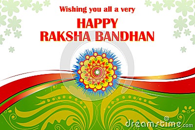 Beautiful Rakhi on Raksha Bandhan background Vector Illustration