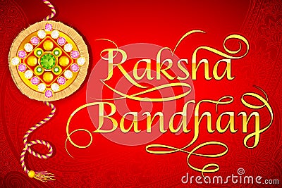 Beautiful Rakhi on Raksha Bandhan background Vector Illustration