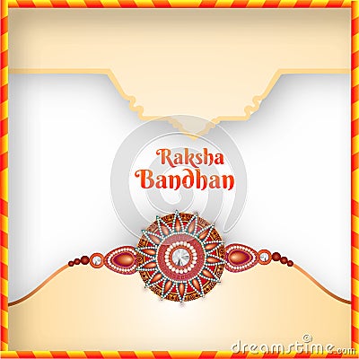 Beautiful rakhi for Stylish Raksha Bandhan greeting card . Stock Photo