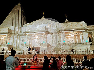 Beautiful ram mandir temple look goddess durga pandal Editorial Stock Photo