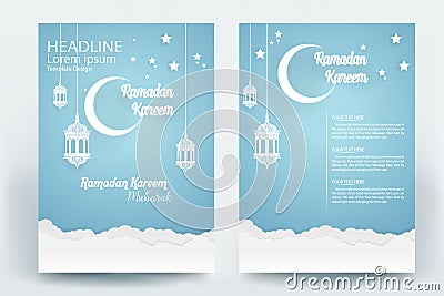 Beautiful Ramadan Kareem Flyer brochure poster template design Vector Illustration